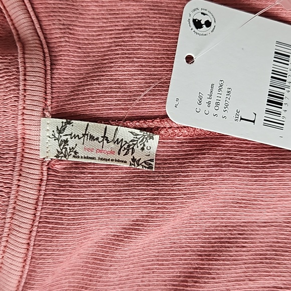 Free People U Neck Tank Pale Pink Size L - Picture 3 of 8
